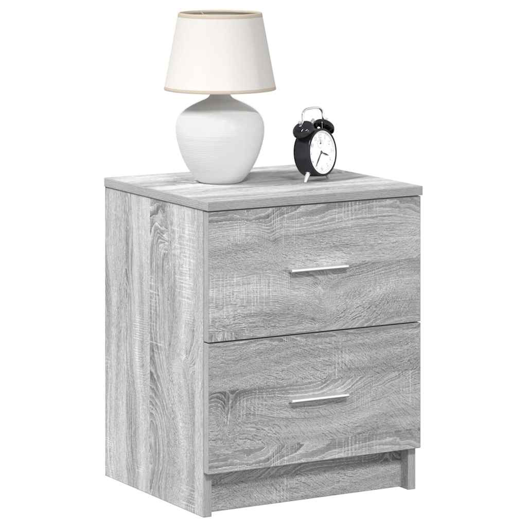 Bedside Cabinet with 2 Drawers Grey Sonoma 40x36x50 cm